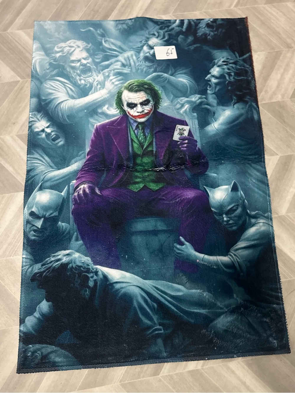 Purple & Green Comic Villain Graphic Throw Rug/Wall Decor 35x24